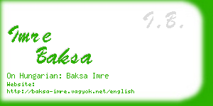 imre baksa business card
